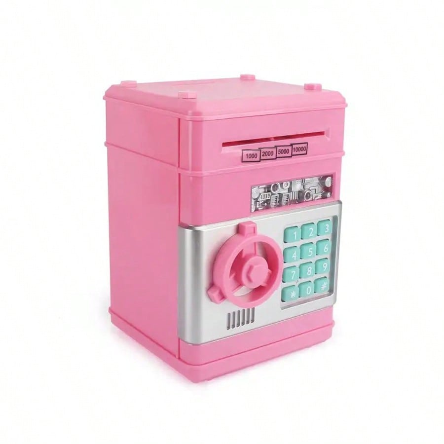 Cash and Coin Piggy Bank for Kids Ages 3-12, Electronic ATM-Style Money Box in Black, Pink or Red for Pocket Money Saving and Birthday Gifts