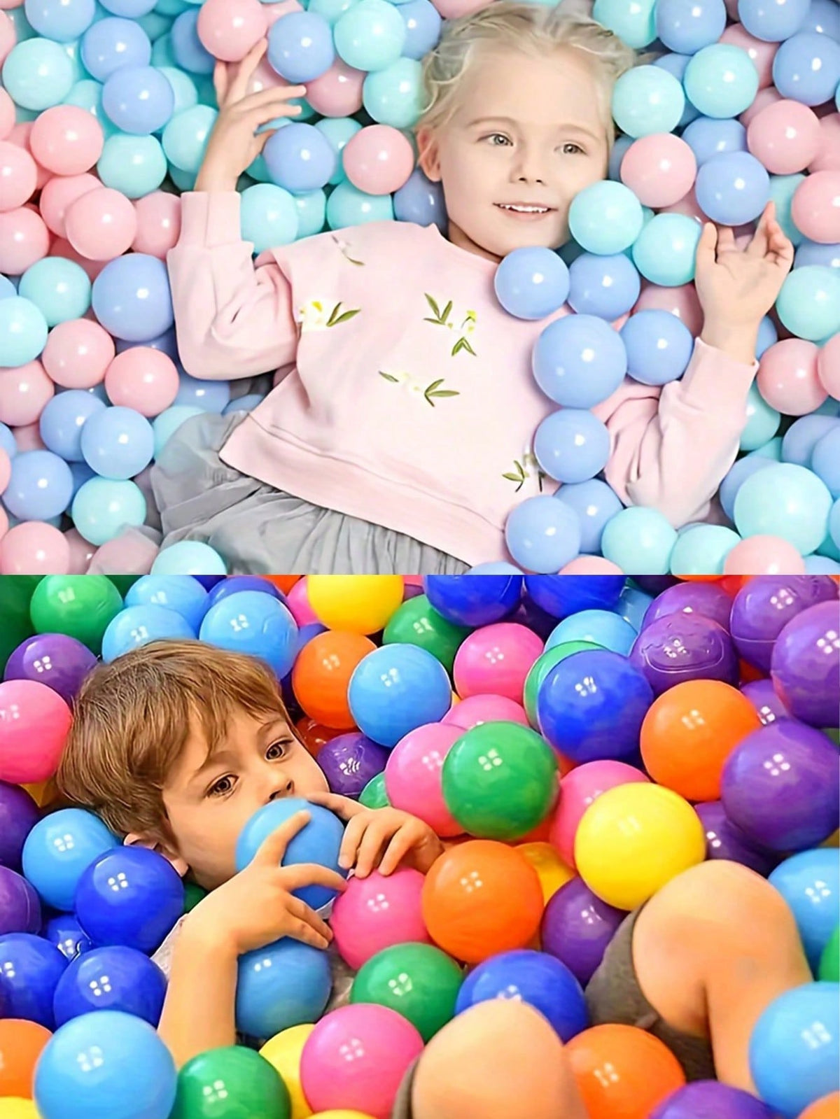 Ball Pit Balls in Macaron Colors, Soft Plastic Ocean Play Balls in 30, 50 or 200 Pieces for Kids Play Areas, Party Decor and Birthday Gifts