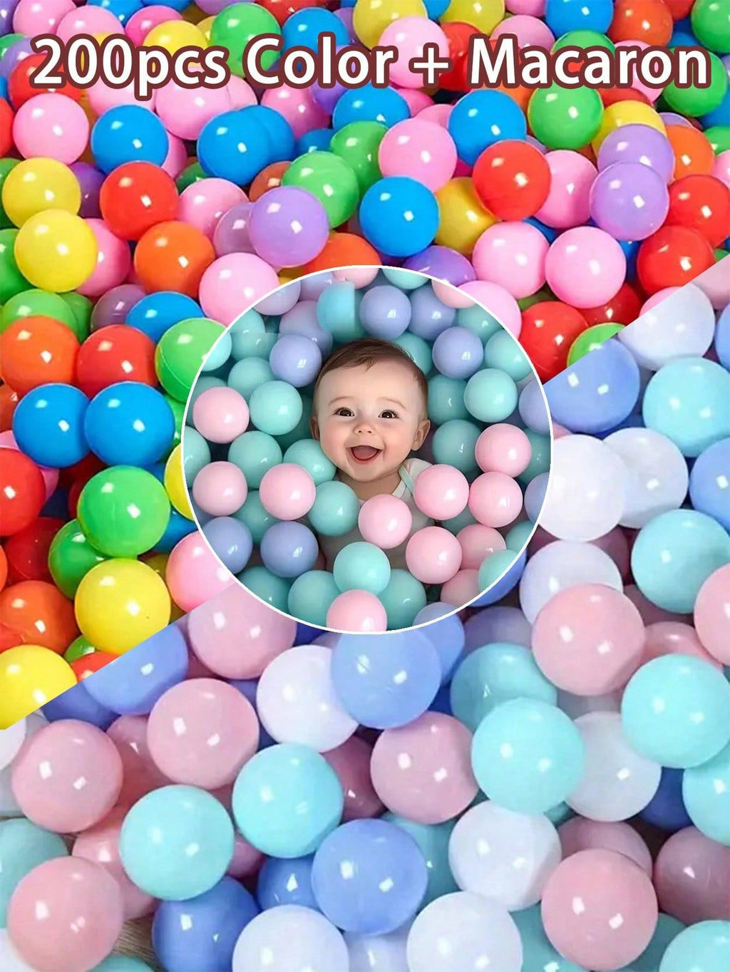 Ball Pit Balls in Macaron Colors, Soft Plastic Ocean Play Balls in 30, 50 or 200 Pieces for Kids Play Areas, Party Decor and Birthday Gifts