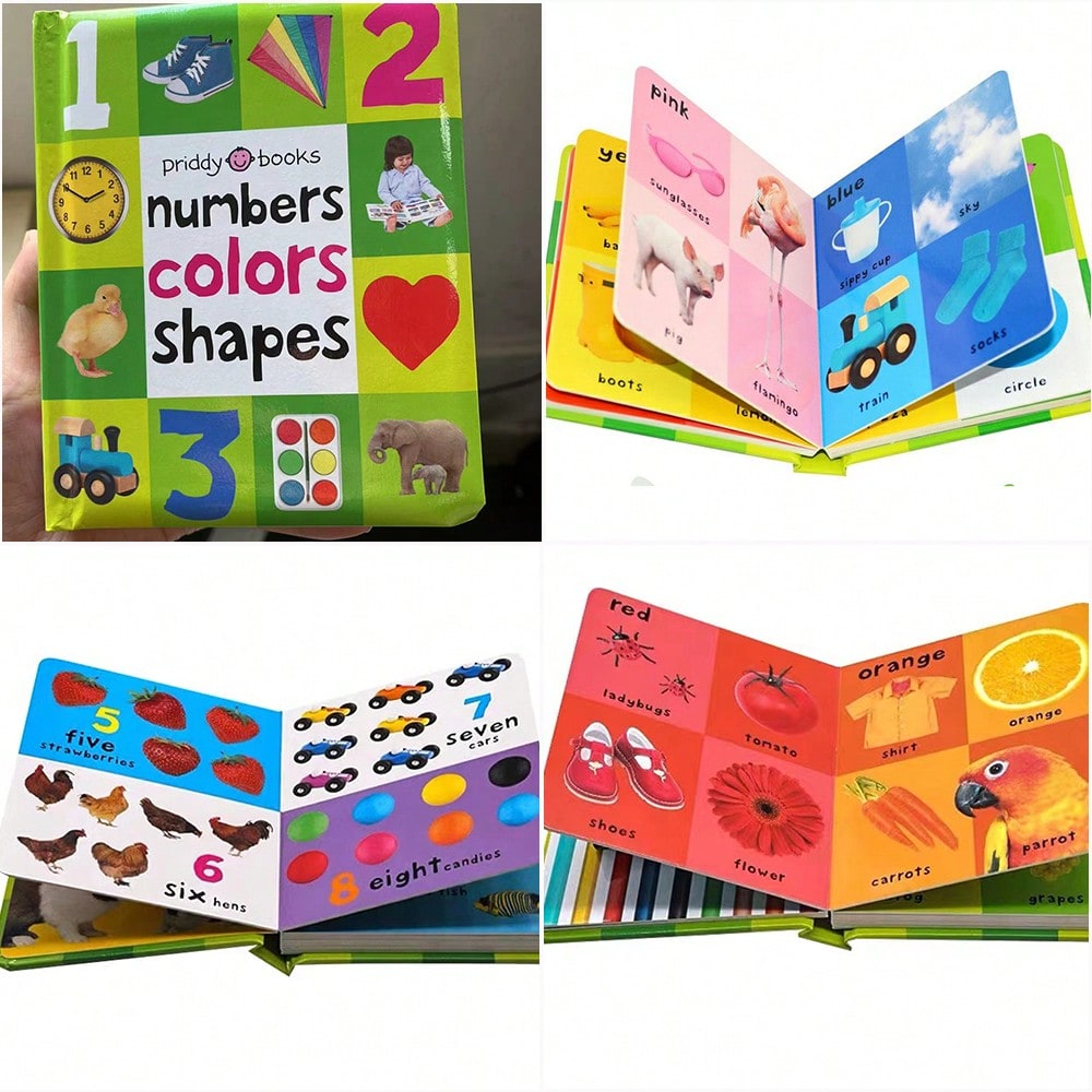 First Words Books for Kids, English Vocabulary Learning with Animals, Trucks, Dinosaurs, Numbers, Colors and Shapes Theme Options