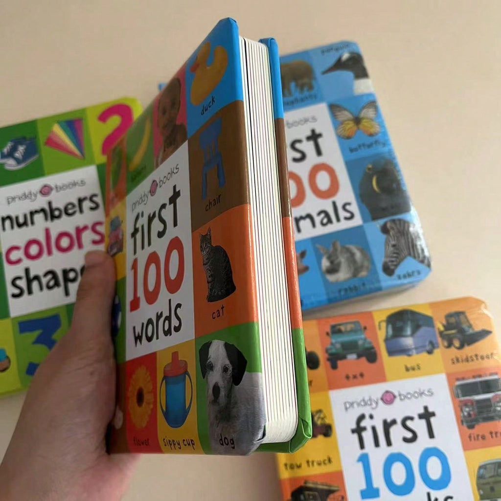 First Words Books for Kids, English Vocabulary Learning with Animals, Trucks, Dinosaurs, Numbers, Colors and Shapes Theme Options