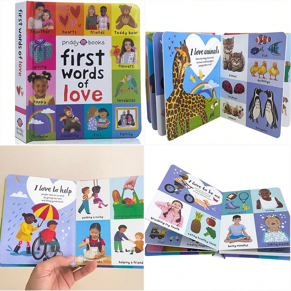 First Words Books for Kids, English Vocabulary Learning with Animals, Trucks, Dinosaurs, Numbers, Colors and Shapes Theme Options