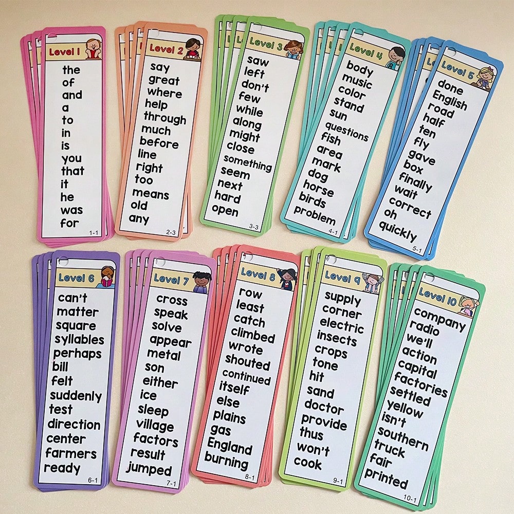 1000 English Sight Words Flashcards, Lachilly 41-Card Learning Set for Guided Reading Games, Vocabulary Practice and Homeschool Literacy Activities