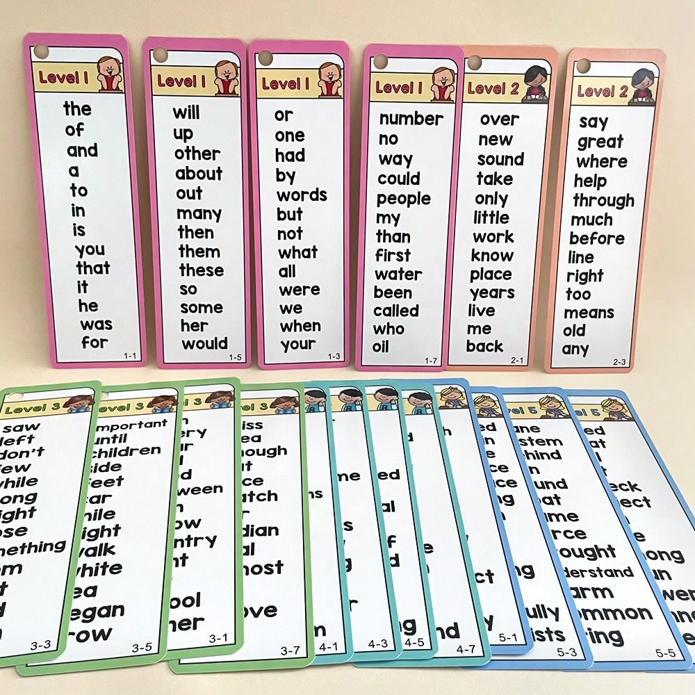 1000 English Sight Words Flashcards, Lachilly 41-Card Learning Set for Guided Reading Games, Vocabulary Practice and Homeschool Literacy Activities