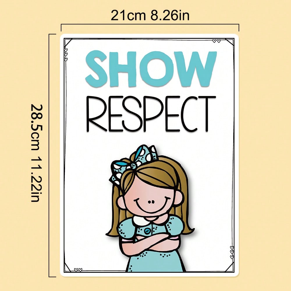 Classroom Rules Posters for Kids, Lachilly 10-Piece Good Habits and Etiquette Wall Decor Set for Preschool, Daycare, Kindergarten and Home Learning
