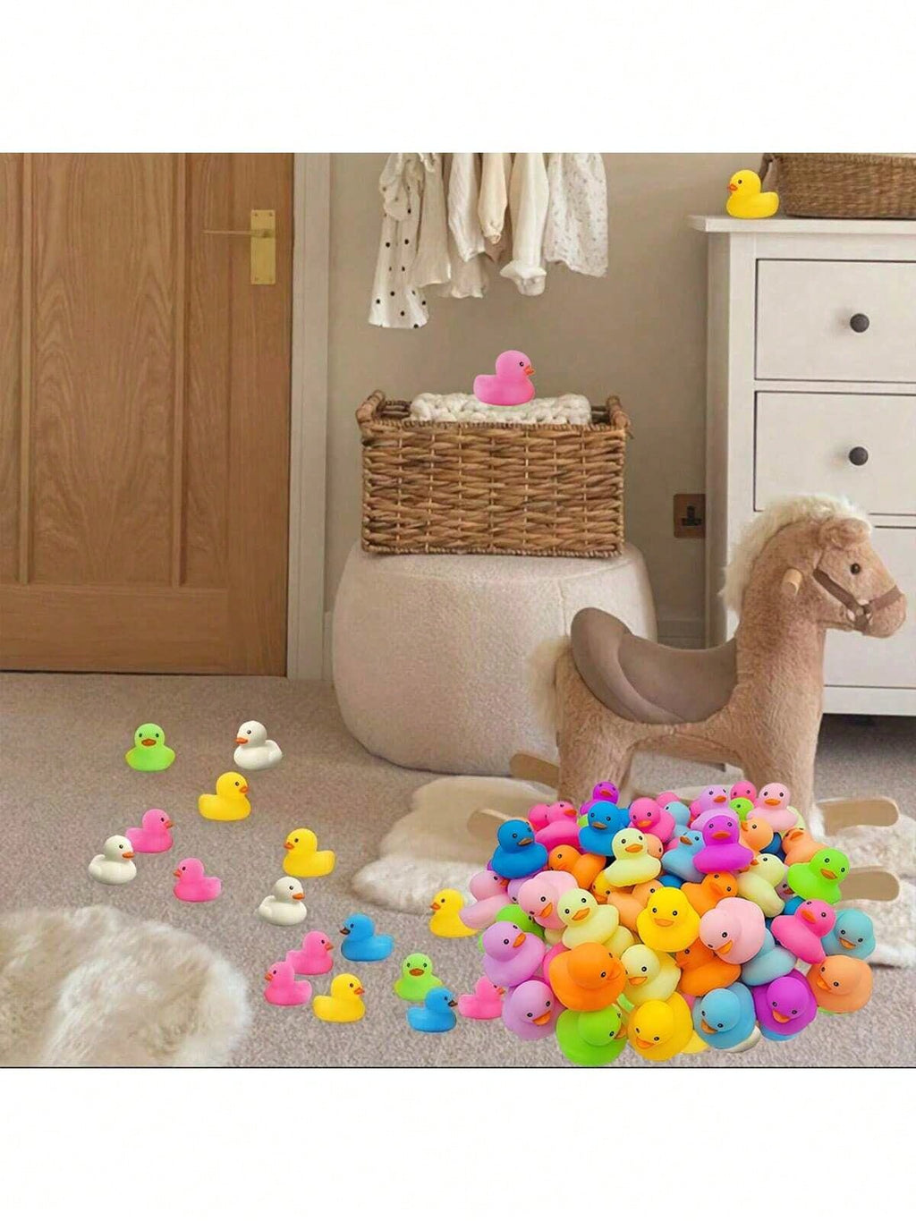 Colorful Rubber Ducks 12 or 24 Pack, Random Color Bath & Pool Toys for Summer Beach Parties, Birthday Party Favors and Duck-Themed Decorations