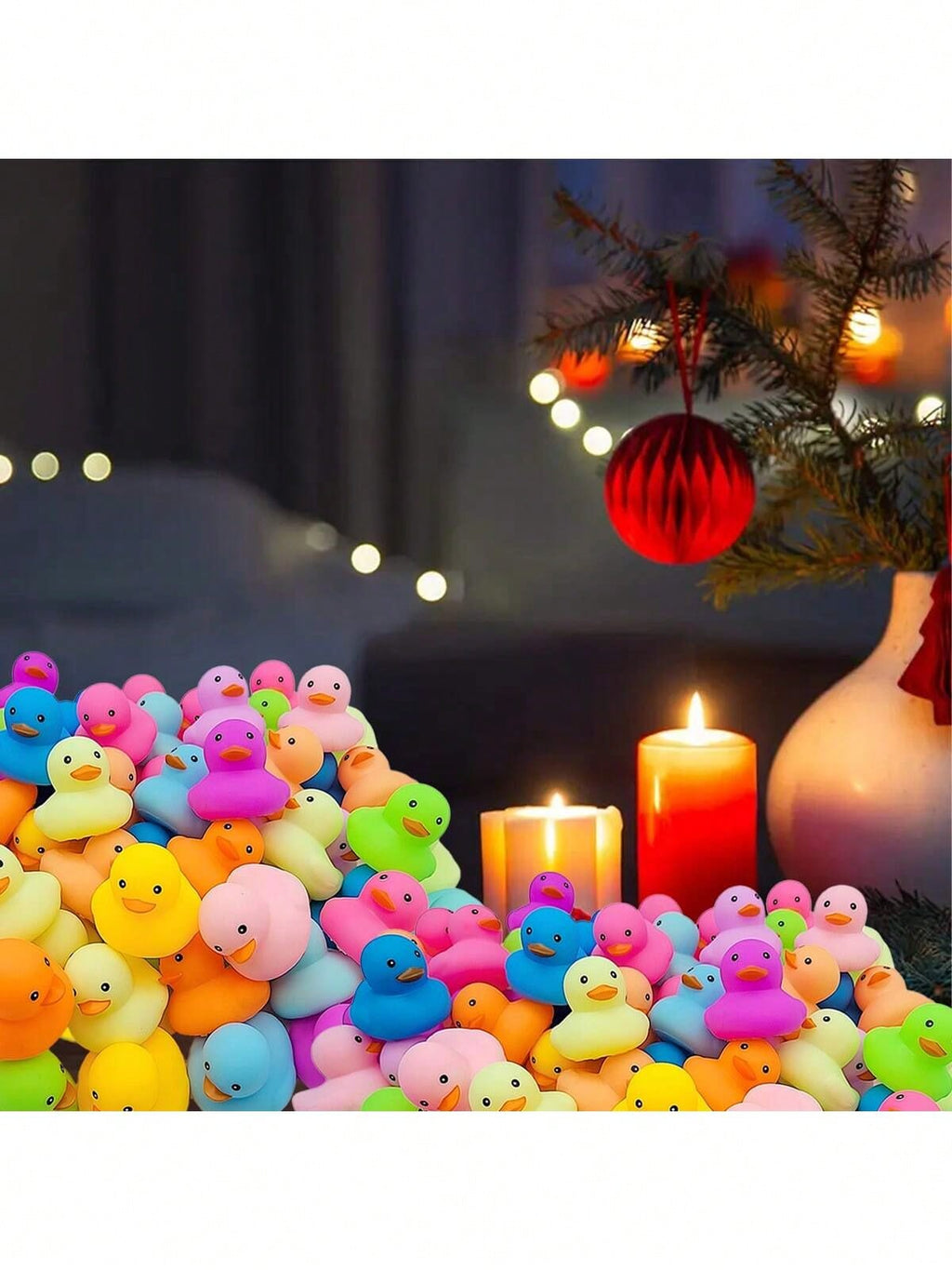 Colorful Rubber Ducks 12 or 24 Pack, Random Color Bath & Pool Toys for Summer Beach Parties, Birthday Party Favors and Duck-Themed Decorations