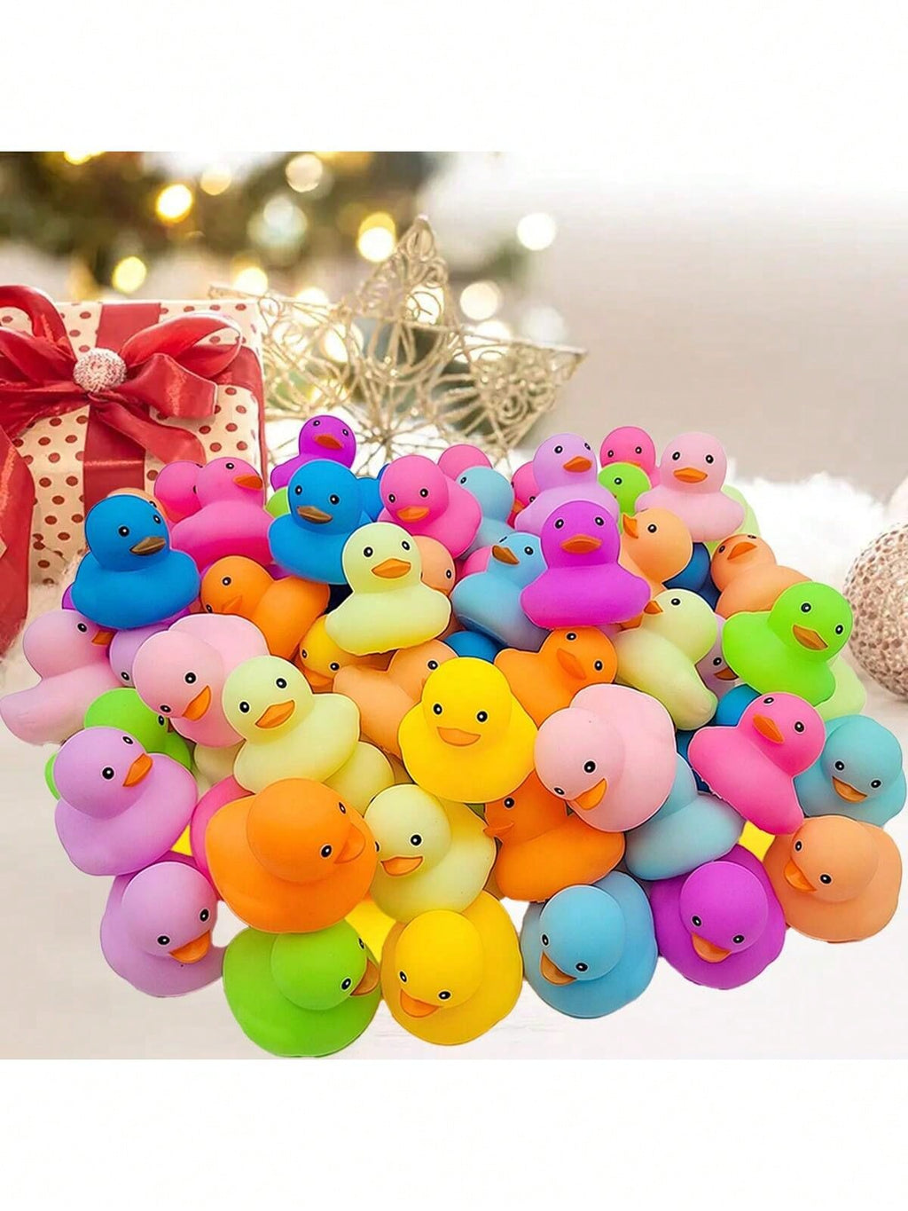 Colorful Rubber Ducks 12 or 24 Pack, Random Color Bath & Pool Toys for Summer Beach Parties, Birthday Party Favors and Duck-Themed Decorations