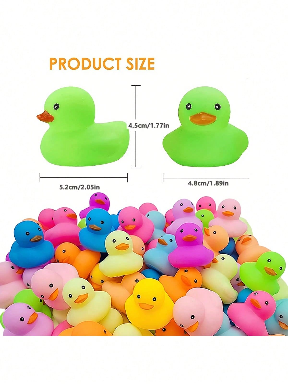 Colorful Rubber Ducks 12 or 24 Pack, Random Color Bath & Pool Toys for Summer Beach Parties, Birthday Party Favors and Duck-Themed Decorations