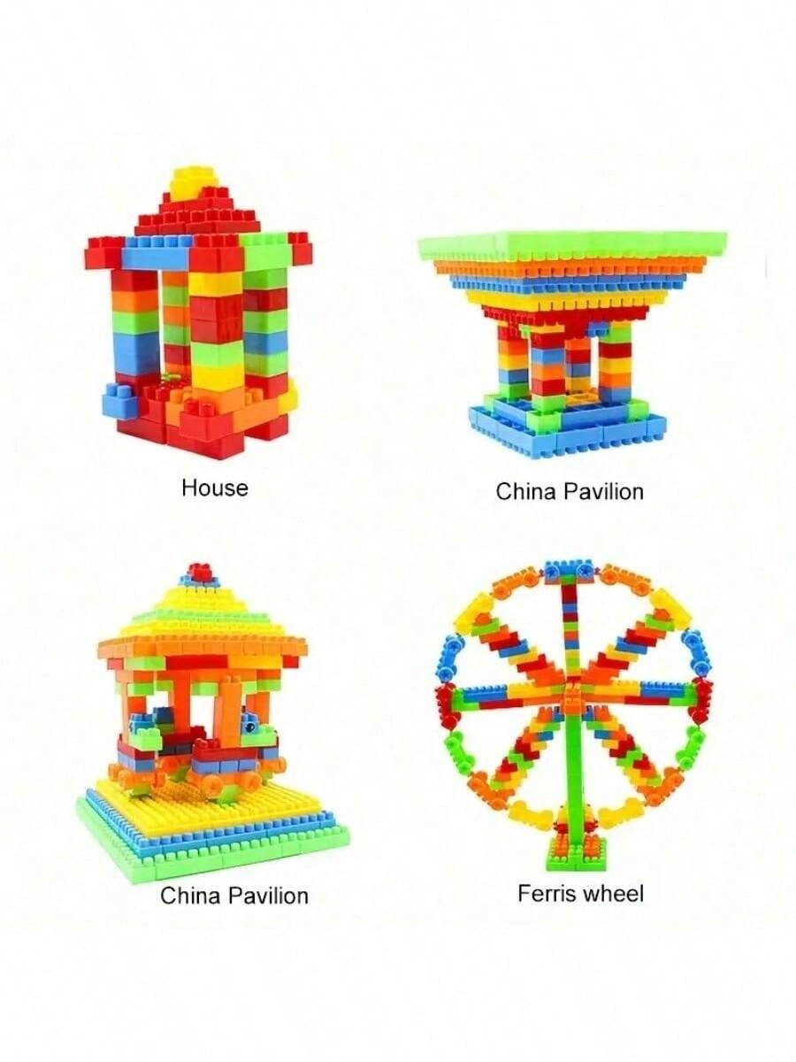 Interlocking Building Blocks Set, 100-440 Pieces of Colorful Medium-Sized DIY Bricks for Creative Construction Play and Birthday Christmas Gifts
