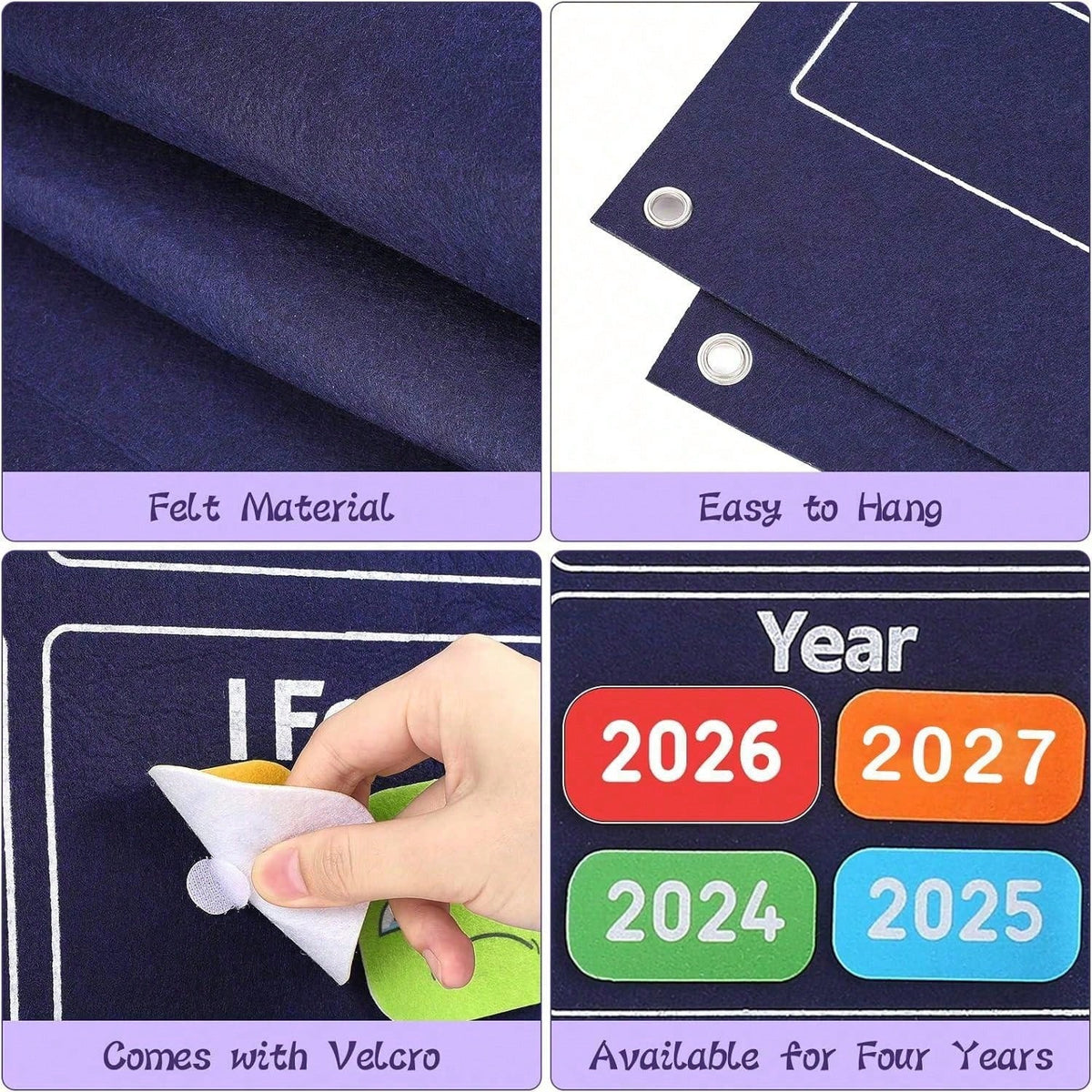 Felt Calendar Busy Board for Kids, 4-in-1 Montessori-Inspired Weather and Time Planner with Storytelling Activities for Classroom or Home Wall Display
