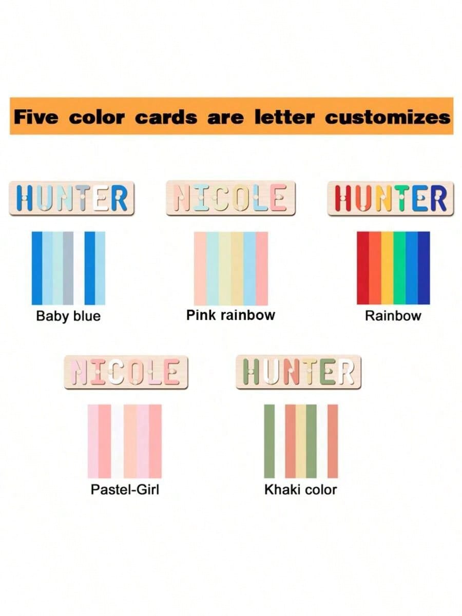 Personalized Name Puzzle Board with 3D Letters, Custom Name Matching Activity in Rainbow and Pastel Styles, Birthday and Easter Gift