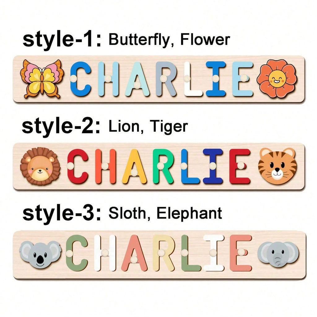 Personalized Name Puzzle Board with 3D Letters, Custom Name Matching Activity in Rainbow and Pastel Styles, Birthday and Easter Gift