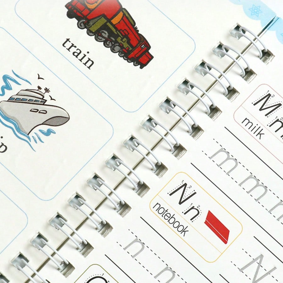 Handwriting Workbook Set for Kids, Reusable Writing and Pen Control Practice with 4-Book Pen Set or 8-Book English and Arabic Options