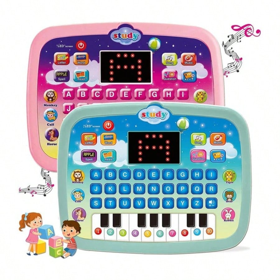 Preschool Learning Pad for Kids Ages 3+, Interactive Electronic Alphabet, Numbers, Words, Music and Math Toy for Home Activities and Educational Gifts