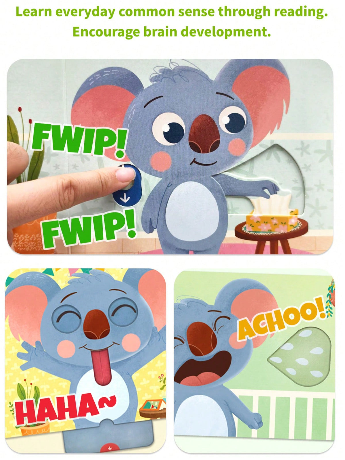 Lift-the-Flap Animal Story Book for Kids Ages 3-6, Daily Routine Picture Book for Preschool Reading, Bedtime and Quiet Travel Activities