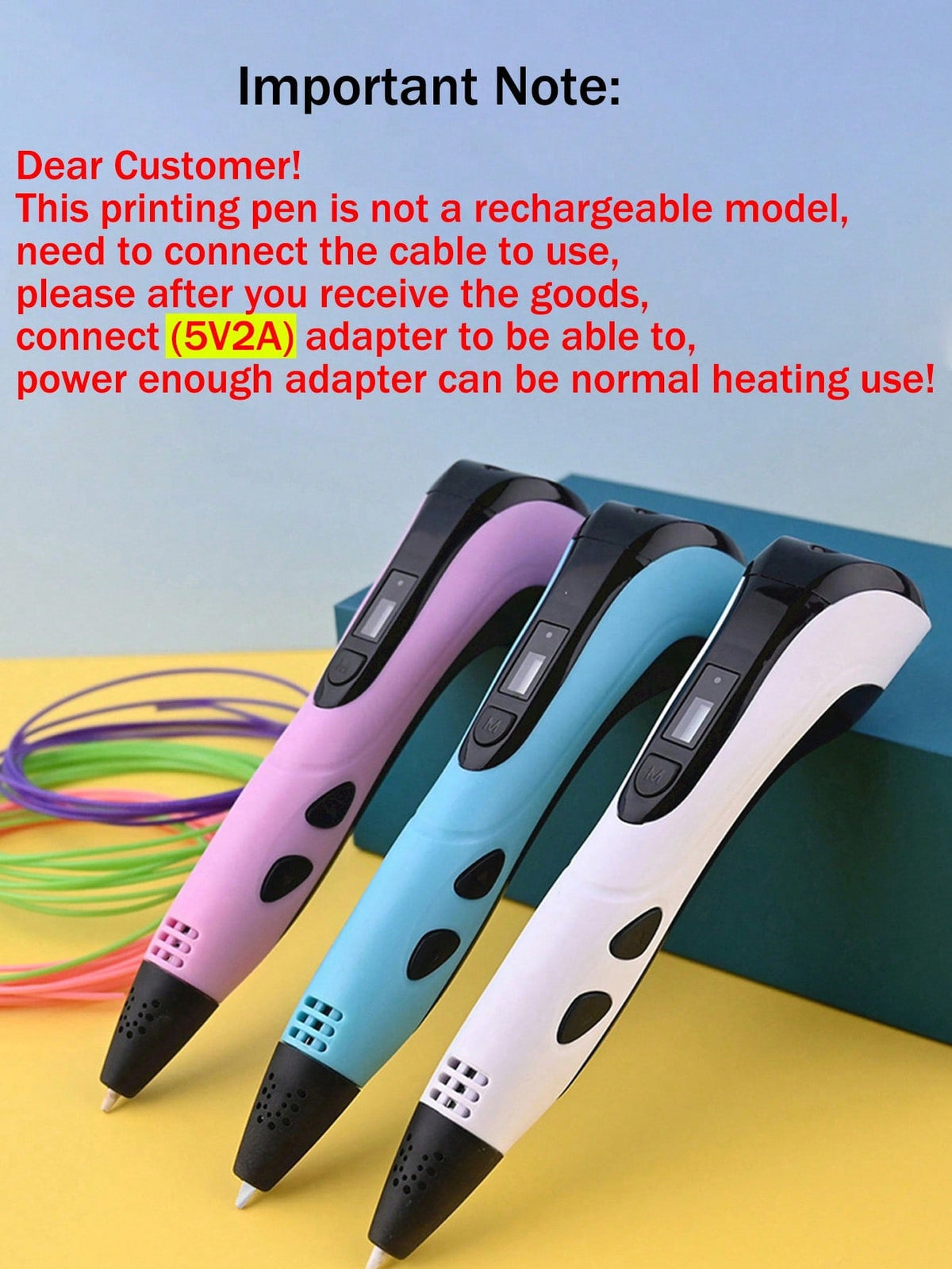 3D Doodle Pen for Kids with 3 Adjustable Speeds and One-Click Filament Replacement, Creative DIY Drawing Tool with Separate Refill Options