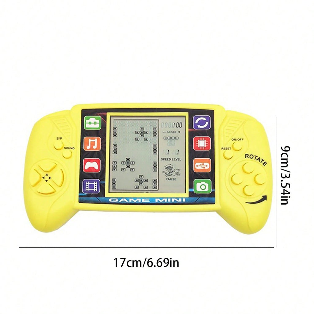 23-in-1 Retro Handheld Game Console for Kids with Large Screen, 2 AA Battery Powered Classic Gaming Toy in Yellow or Black, Gift Idea
