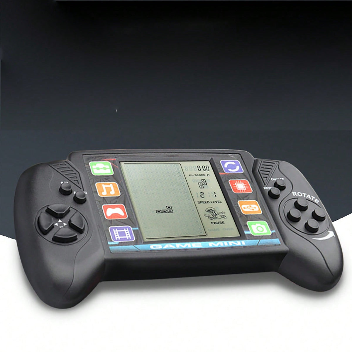 23-in-1 Retro Handheld Game Console for Kids with Large Screen, 2 AA Battery Powered Classic Gaming Toy in Yellow or Black, Gift Idea
