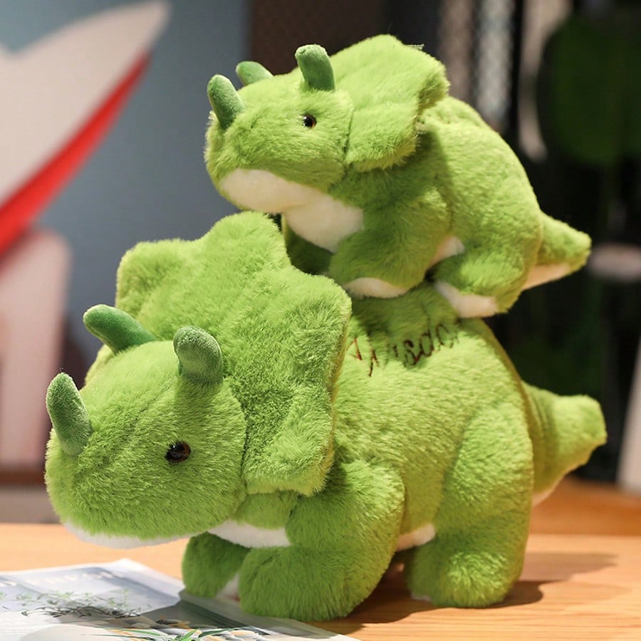 Dinosaur Plush Pillow with Soft Shaggy Texture, Colorful T-Rex, Stegosaurus & Triceratops Stuffed Animal Options for Gifts and Sofa Decor
