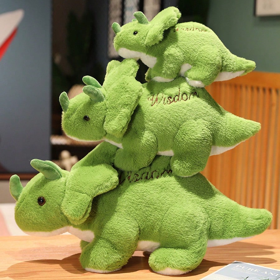 Dinosaur Plush Pillow with Soft Shaggy Texture, Colorful T-Rex, Stegosaurus & Triceratops Stuffed Animal Options for Gifts and Sofa Decor