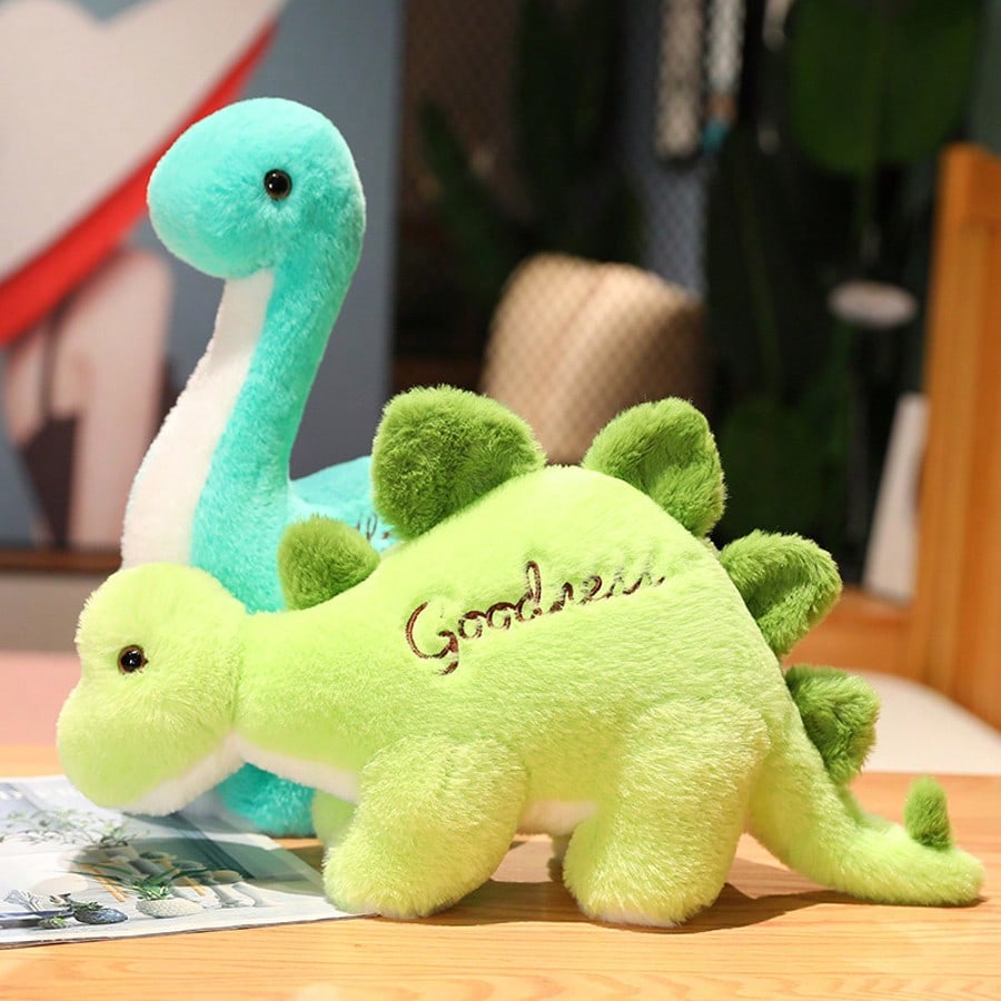 Dinosaur Plush Pillow with Soft Shaggy Texture, Colorful T-Rex, Stegosaurus & Triceratops Stuffed Animal Options for Gifts and Sofa Decor