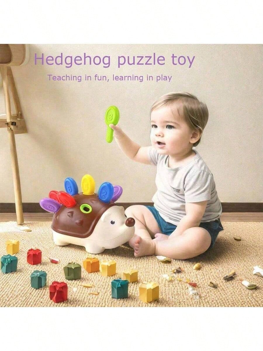 Hedgehog Fine Motor Toy for Toddlers, Montessori-Inspired Counting and Sorting Learning Set for Hands-On Puzzle Play and Early Math Activities