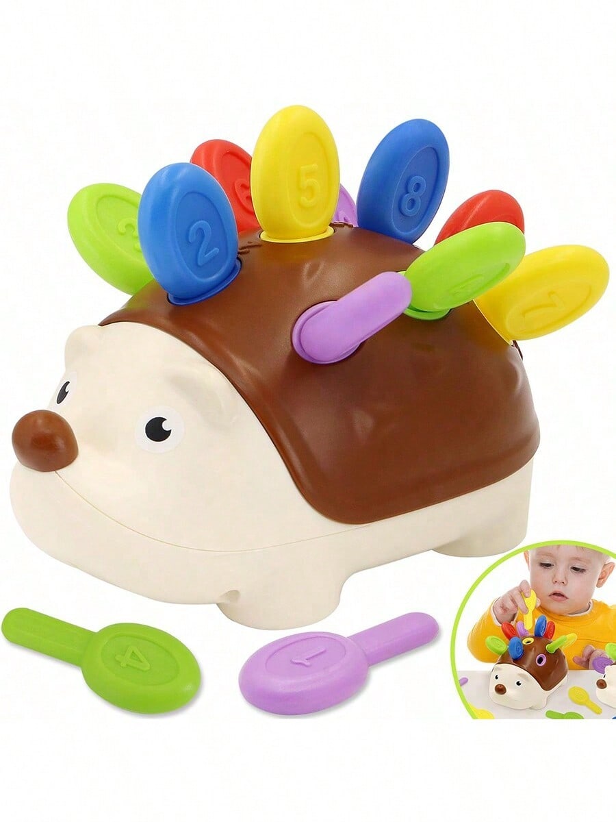 Hedgehog Fine Motor Toy for Toddlers, Montessori-Inspired Counting and Sorting Learning Set for Hands-On Puzzle Play and Early Math Activities