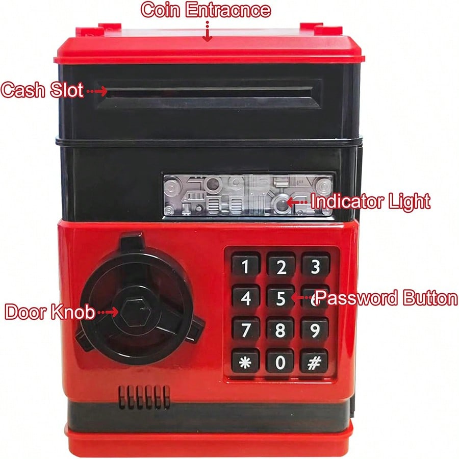 Electronic Piggy Bank for Kids Ages 3-12, Mini ATM Cash and Coin Savings Box for Allowance Goals, Birthday and Christmas Gifts for Boys and Girls
