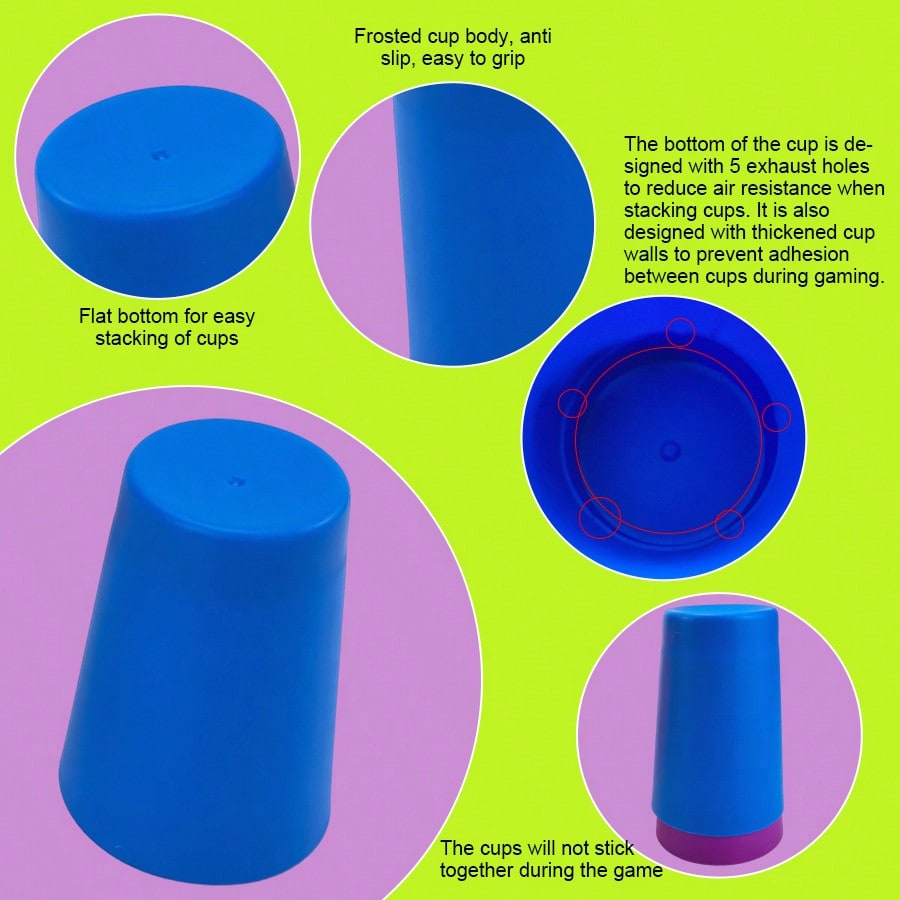 Cup Stacking Game for Kids, Color Sorting Tabletop Puzzle Set for Hands-On Logic Practice, Solo Challenges and Interactive Family Play