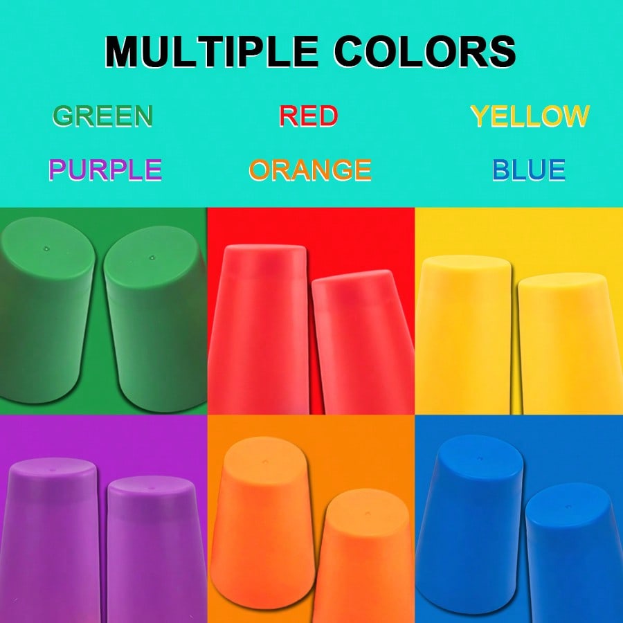 Cup Stacking Game for Kids, Color Sorting Tabletop Puzzle Set for Hands-On Logic Practice, Solo Challenges and Interactive Family Play