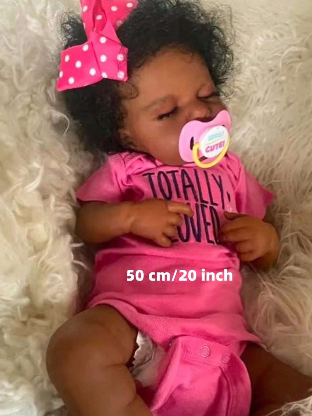Black Reborn Baby Doll 20 Inch, Lifelike Newborn with Soft Cloth Body, Handmade Art Doll for Pretend Care Play and Gifts for Kids Ages 3+