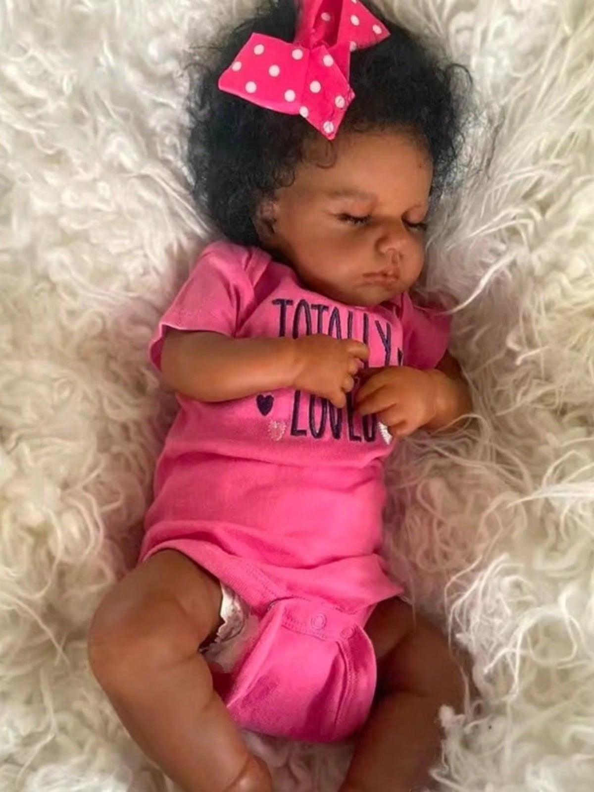Black Reborn Baby Doll 20 Inch, Lifelike Newborn with Soft Cloth Body, Handmade Art Doll for Pretend Care Play and Gifts for Kids Ages 3+