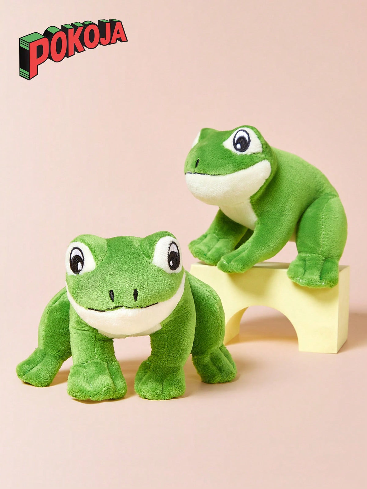 Green Frog Plush Hanging Ornament by POKOJA LAND, 13cm or Frog and Carrot Option, Stuffed Toy Pendant for Festival Decor and Birthday Gifts