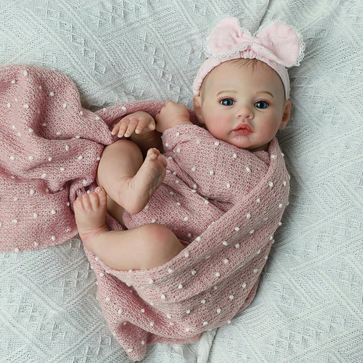 Reborn Girl Doll 20 Inch with Soft Weighted Body, Realistic Newborn Baby for Pretend Care Play, Birthday and Christmas Gift for Kids Ages 3+