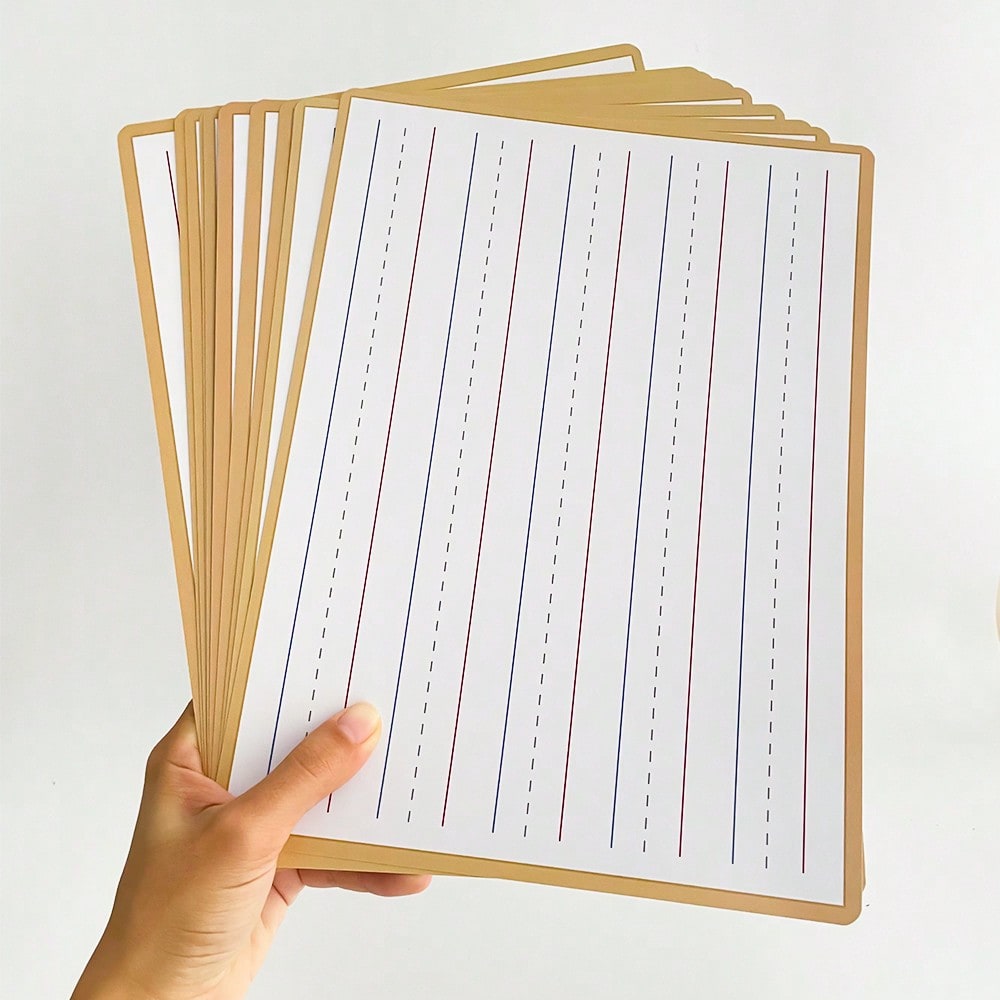 Handwriting Practice Boards for Kids, Double-Sided Dry Erase Lined Writing Cards for ABC Letters, Numbers and Sentences at Home or School