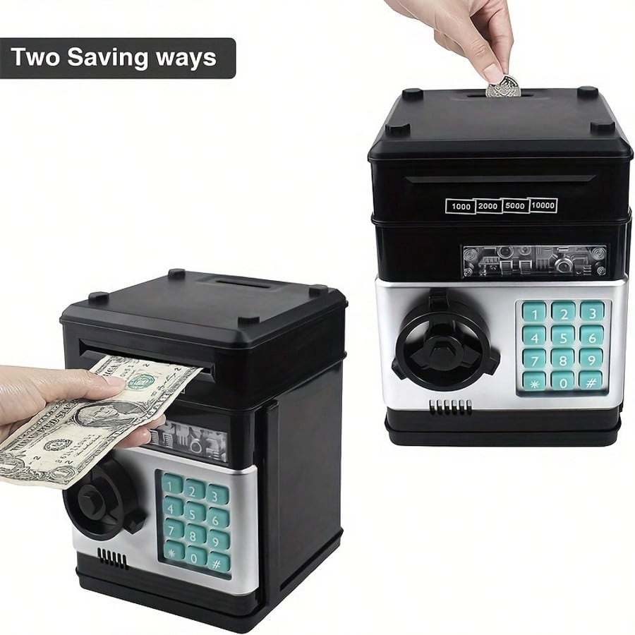 Electronic Piggy Bank for Kids Ages 3-12, Mini ATM Cash and Coin Savings Box for Allowance Goals, Birthday and Christmas Gifts for Boys and Girls