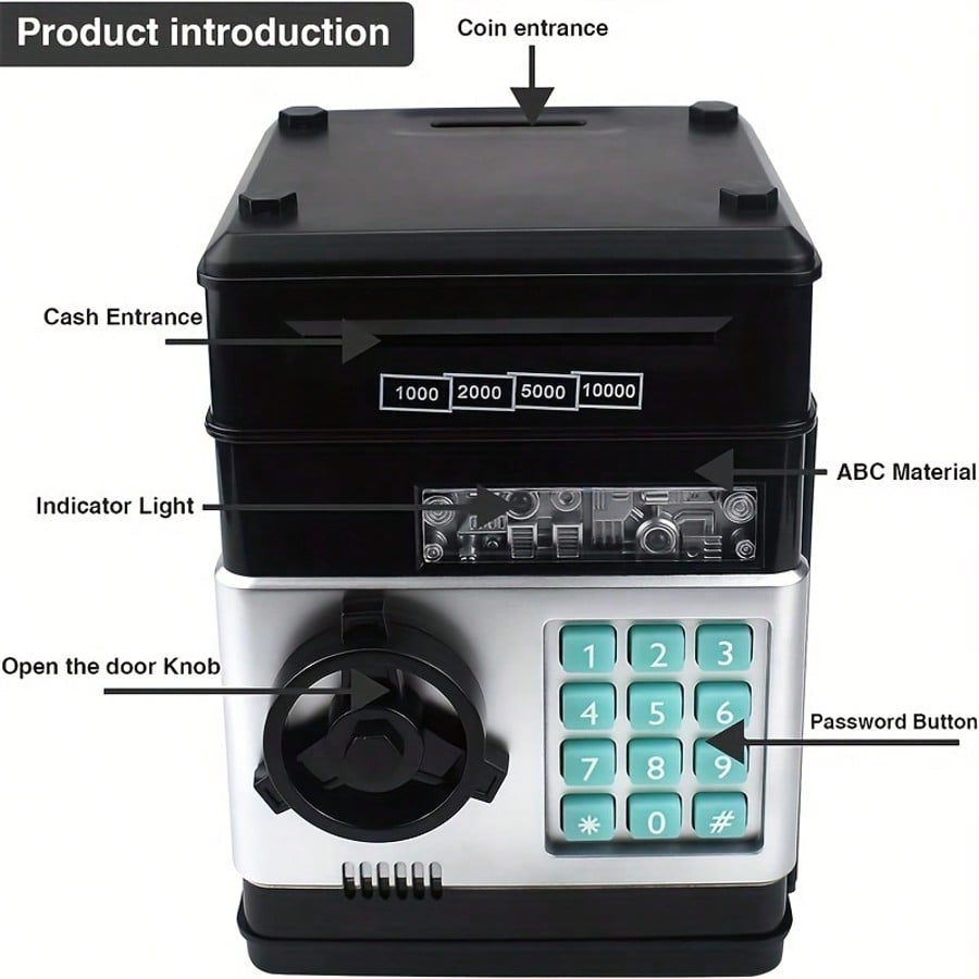 ATM Piggy Bank for Kids Ages 3-12, Electronic Cash and Coin Money Savings Box for First Allowance, Birthday and Christmas Gifts for Boys and Girls