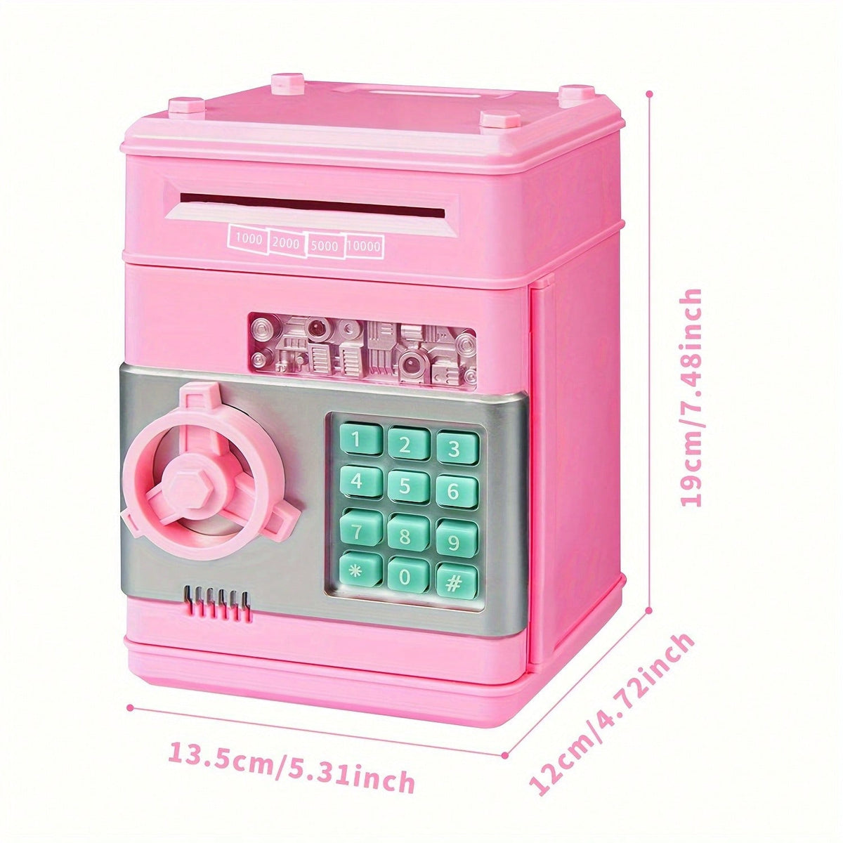 Electronic Piggy Bank for Kids Ages 3-12, Mini ATM Cash and Coin Savings Box for Allowance Goals, Birthday and Christmas Gifts for Boys and Girls