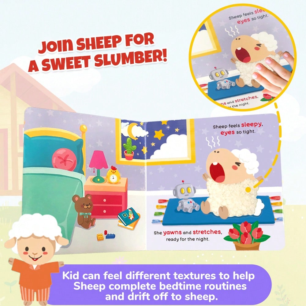 Lift-the-Flap Animal Story Book for Kids Ages 3-6, Daily Routine Picture Book for Preschool Reading, Bedtime and Quiet Travel Activities
