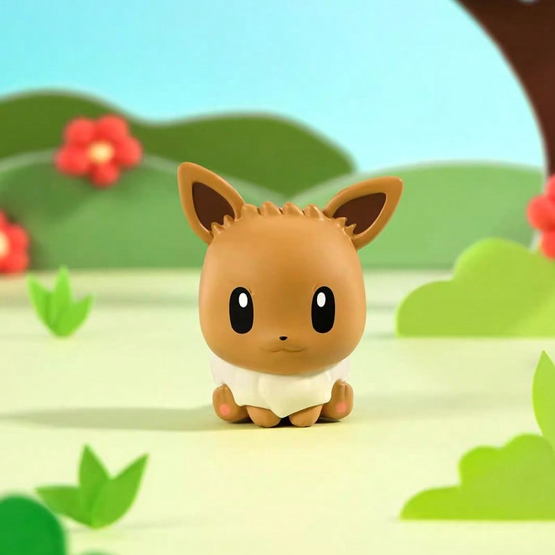 Eevee Sleeping Figure Blind Box, Evolution Series Chibi Collectible with Soft Resin Texture, 1 Random Figurine for Desk and Bedside Decor