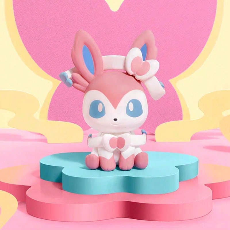 Eevee Sleeping Figure Blind Box, Evolution Series Chibi Collectible with Soft Resin Texture, 1 Random Figurine for Desk and Bedside Decor