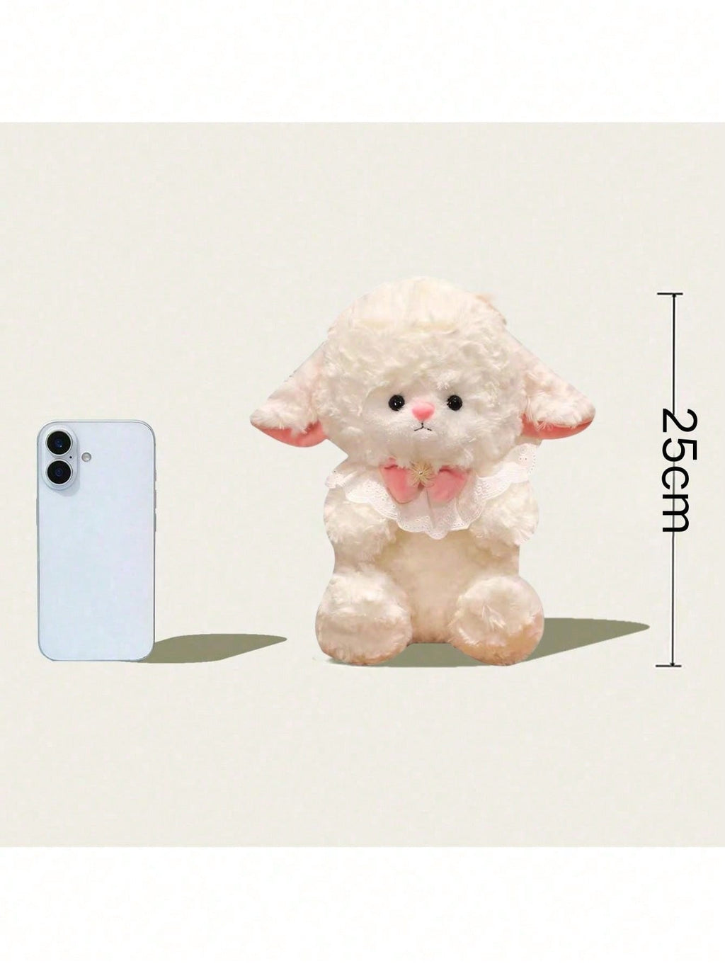 Lamb Plush Doll with Birthday Hat, 25cm Soft Sheep Stuffed Animal for Friends, Girlfriend Gifts, Christmas Surprises and Room Decor