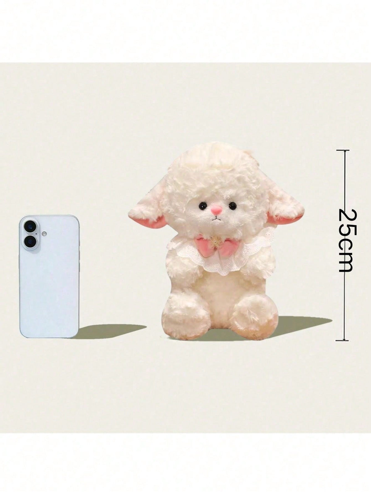 Lamb Plush Doll with Birthday Hat, 25cm Soft Sheep Stuffed Animal for Friends, Girlfriend Gifts, Christmas Surprises and Room Decor