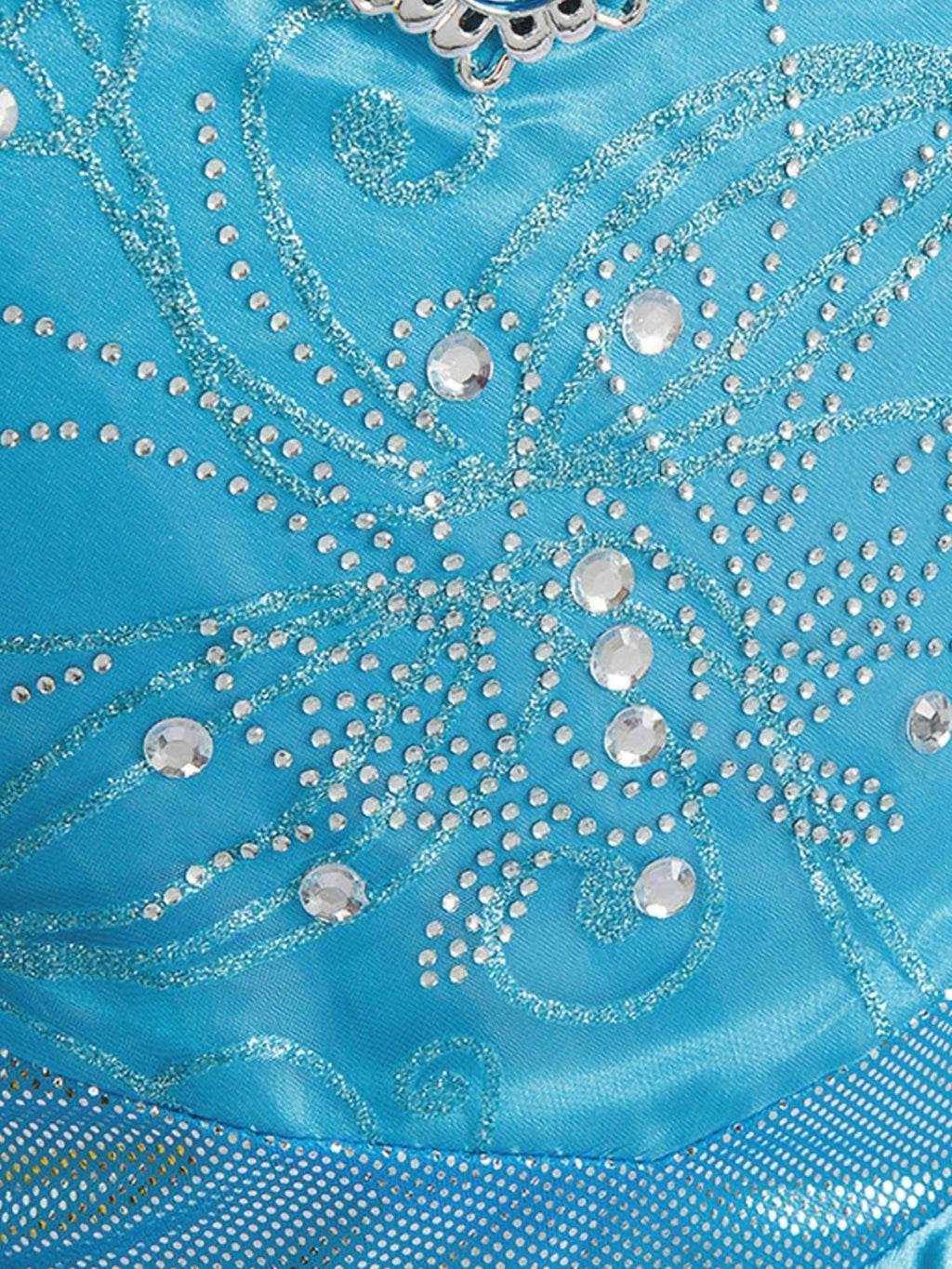 Long Sleeve Princess Dress for Girls, Blue Tulle Costume with Crown and Magic Wand for Halloween, Birthday Parties and Holiday Role Play