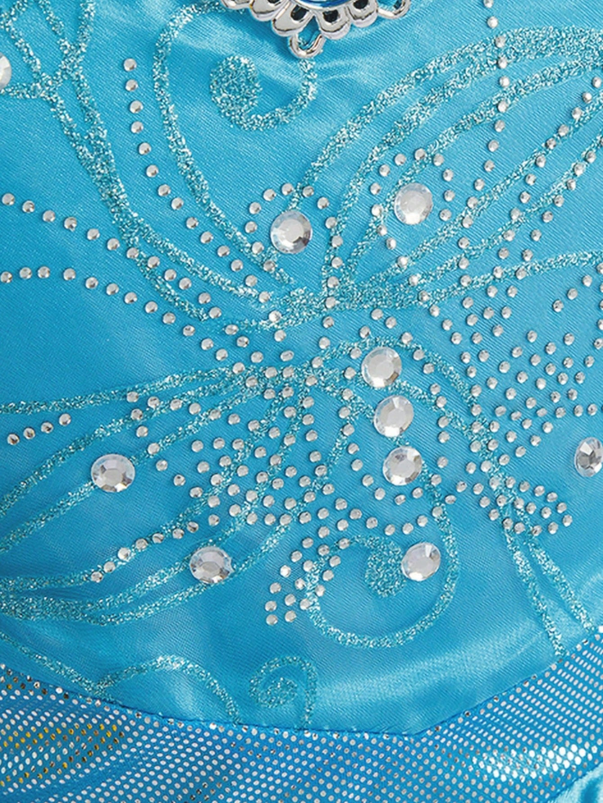 Long Sleeve Princess Dress for Girls, Blue Tulle Costume with Crown and Magic Wand for Halloween, Birthday Parties and Holiday Role Play
