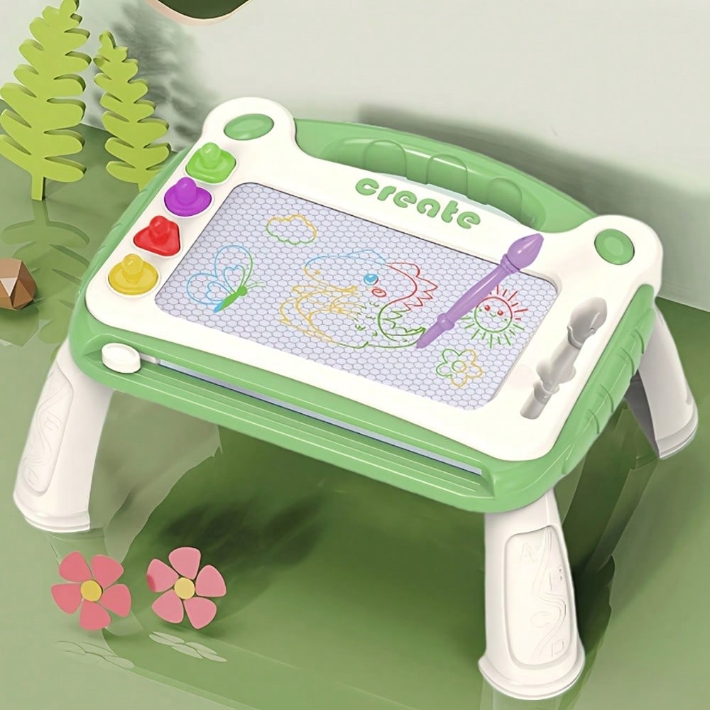 Preschool Magnetic Drawing Board for Kids Ages 3+, Creative Sketching and Shape Practice Toy in Blue, Pink or Green, Birthday and Christmas Gift