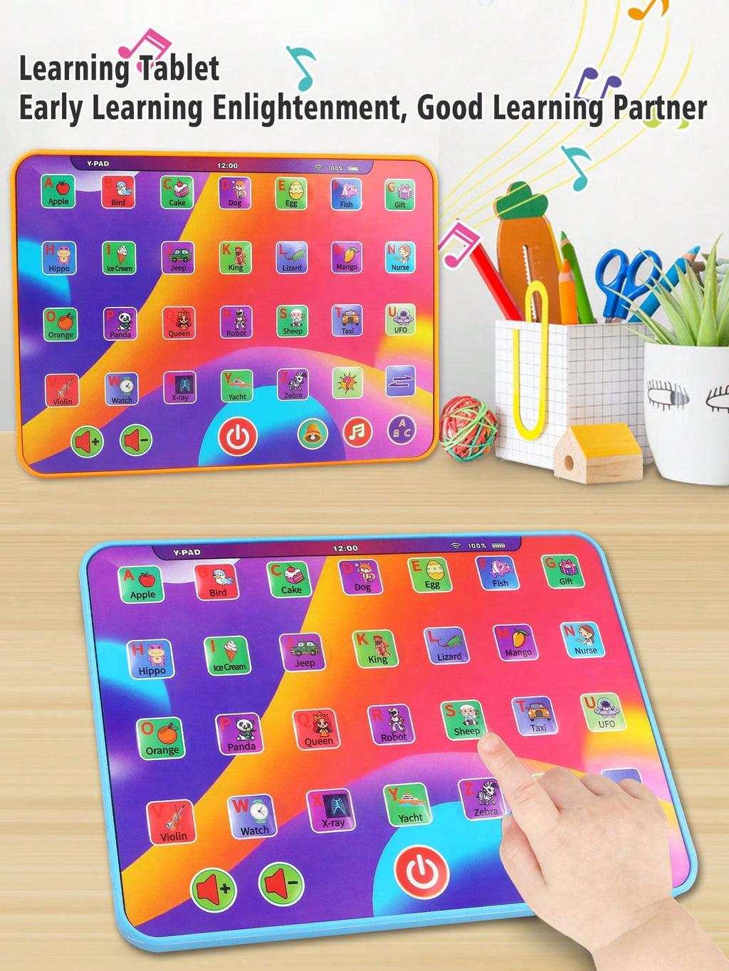 Alphabet Learning Tablet Toy for Ages 3-5, Interactive Letters, Numbers, Colors, Words and Music Preschool Activity Gift for Boys and Girls