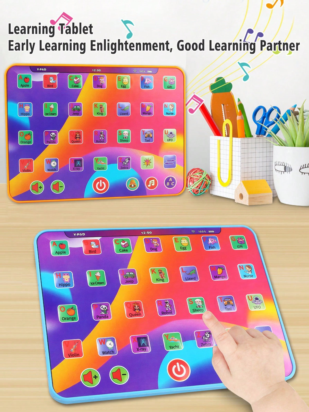 Alphabet Learning Tablet Toy for Ages 3-5, Interactive Letters, Numbers, Colors, Words and Music Preschool Activity Gift for Boys and Girls