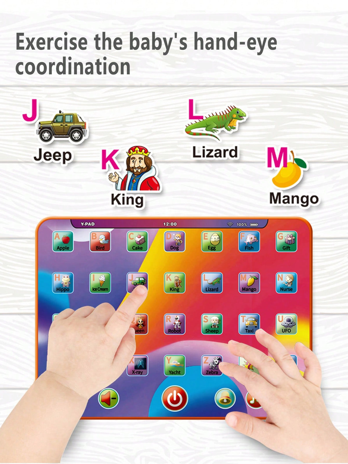 Alphabet Learning Tablet Toy for Ages 3-5, Interactive Letters, Numbers, Colors, Words and Music Preschool Activity Gift for Boys and Girls